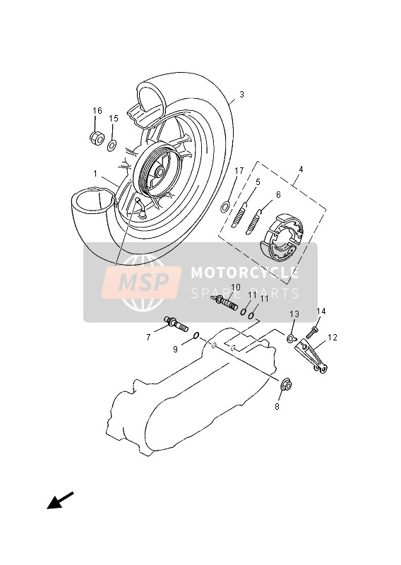 Yamaha YN50F 2013 Rear Wheel for a 2013 Yamaha YN50F